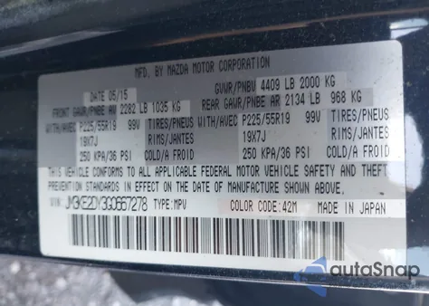 2016 Mazda Cx-5 Grand Touring from USA, damaged, VIN JM3KE2DY3G0667278